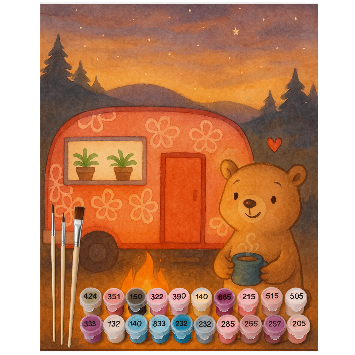 Malen nach Zahlen Bär Camper Design acrylmalerei set, leinwand malset, malerei nach zahlen, Malen nach Zahlen Bild, malen mit zahlen, diy set, malset, Zahlenbild, kreativ set, Malen nach Zahlen, DIY Malen nach Zahlen, Acryl Malen nach Zahlen, malen nach zahlen set, Malen nach Zahlen Leinwand, leinwand malerei, acryl malset, Sportler, Schenken, Sport, Geschenk, Sportart, Hobby, Danke, Dankeschön, Auszeichnung, Gewinn, Camper, Roadtrip, Urlaub, Campen, Wohnmobil, Zelten, Campingplatz