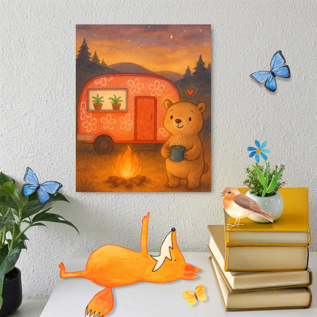 Paint by Numbers bear camper Design Gift, sport, hobby, giving, thank you, award, profit, athlete, Campground, Camping, Camper, Road Trip, RV, Vacation