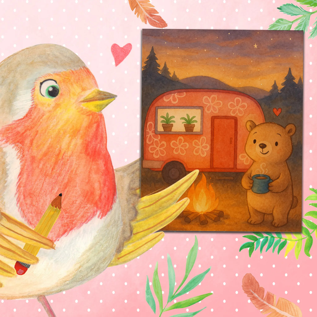 Paint by Numbers bear camper Design Gift, sport, hobby, giving, thank you, award, profit, athlete, Campground, Camping, Camper, Road Trip, RV, Vacation