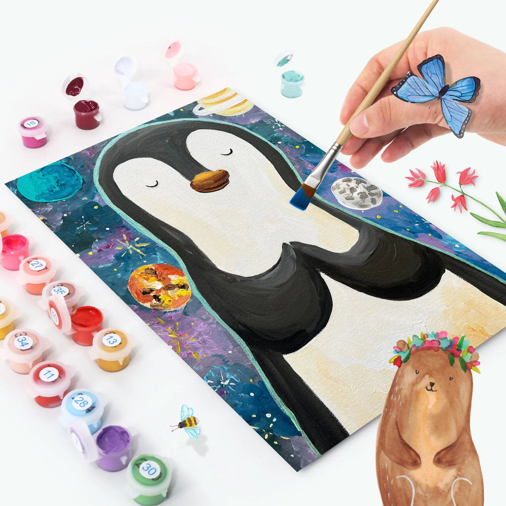 Paint by Numbers Penguin Universe Design Kunstwerk, Malen, Baseln, Kreativität, DIY, Bastelidee, Ausmalbild, Künstler, Malen nach Zahlen, Pinguin
