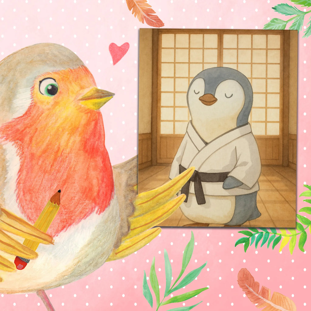 Paint by Numbers penguin karate Design Gift, sport, hobby, giving, thank you, award, profit, athlete, Karate, karate club, martial arts, self defense