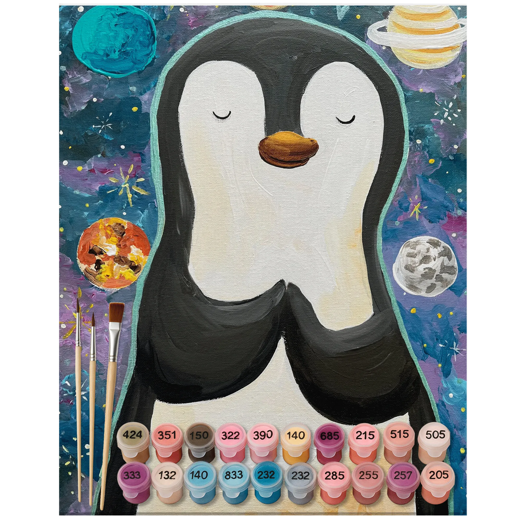 Paint by Numbers Penguin Universe Design Kunstwerk, Malen, Baseln, Kreativität, DIY, Bastelidee, Ausmalbild, Künstler, Malen nach Zahlen, Pinguin