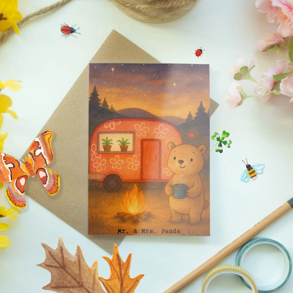 Grußkarte Bär Camper Design Einladungskarte, Ansichtskarten, Klappkarte, Glückwunschkarte, Karte, Geburtstagskarte, Grußkarte, Hochzeitskarte, Geschenk, Sport, Sportart, Hobby, Schenken, Danke, Dankeschön, Auszeichnung, Gewinn, Sportler, Urlaub, Campen, Zelten, Roadtrip, Wohnmobil, Camper, Campingplatz