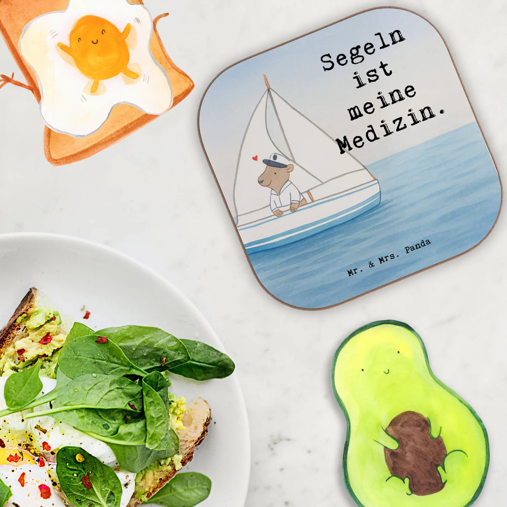 Holz Untersetzer Bär Segeln Design