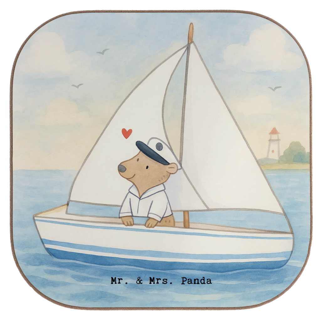 Holz Untersetzer Bär Segeln Design