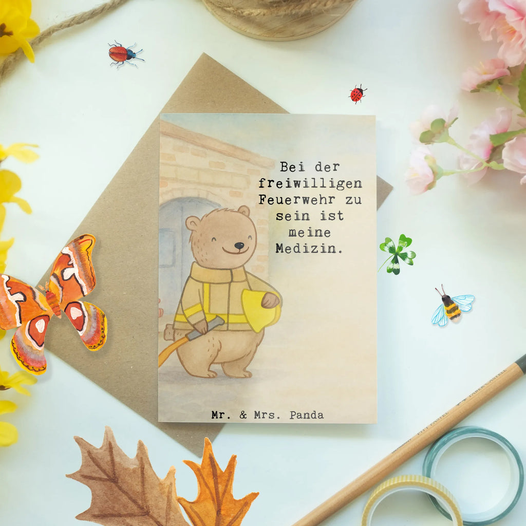Grußkarte Bär Freiwillige Feuerwehr Design Hochzeitskarte, Geburtstagskarte, Glückwunschkarte, Karte, Ansichtskarten, Grußkarte, Klappkarte, Einladungskarte, Geschenk, Sport, Sportart, Hobby, Schenken, Danke, Dankeschön, Auszeichnung, Gewinn, Sportler, Feuerwehrfest, Jugendfeuerwehr, Freiwillige Feuerwehr