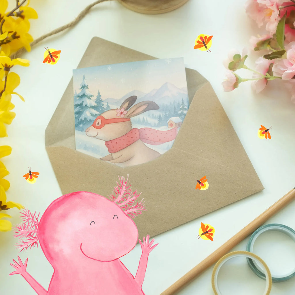 Grußkarte Hase Skifahren Design Glückwunschkarte, Ansichtskarten, Klappkarte, Hochzeitskarte, Geburtstagskarte, Karte, Grußkarte, Einladungskarte, Geschenk, Sport, Sportart, Hobby, Schenken, Danke, Dankeschön, Auszeichnung, Gewinn, Sportler, Skirennen, Skisport, Skiwettbewerb, Ski fahren, Skifahren