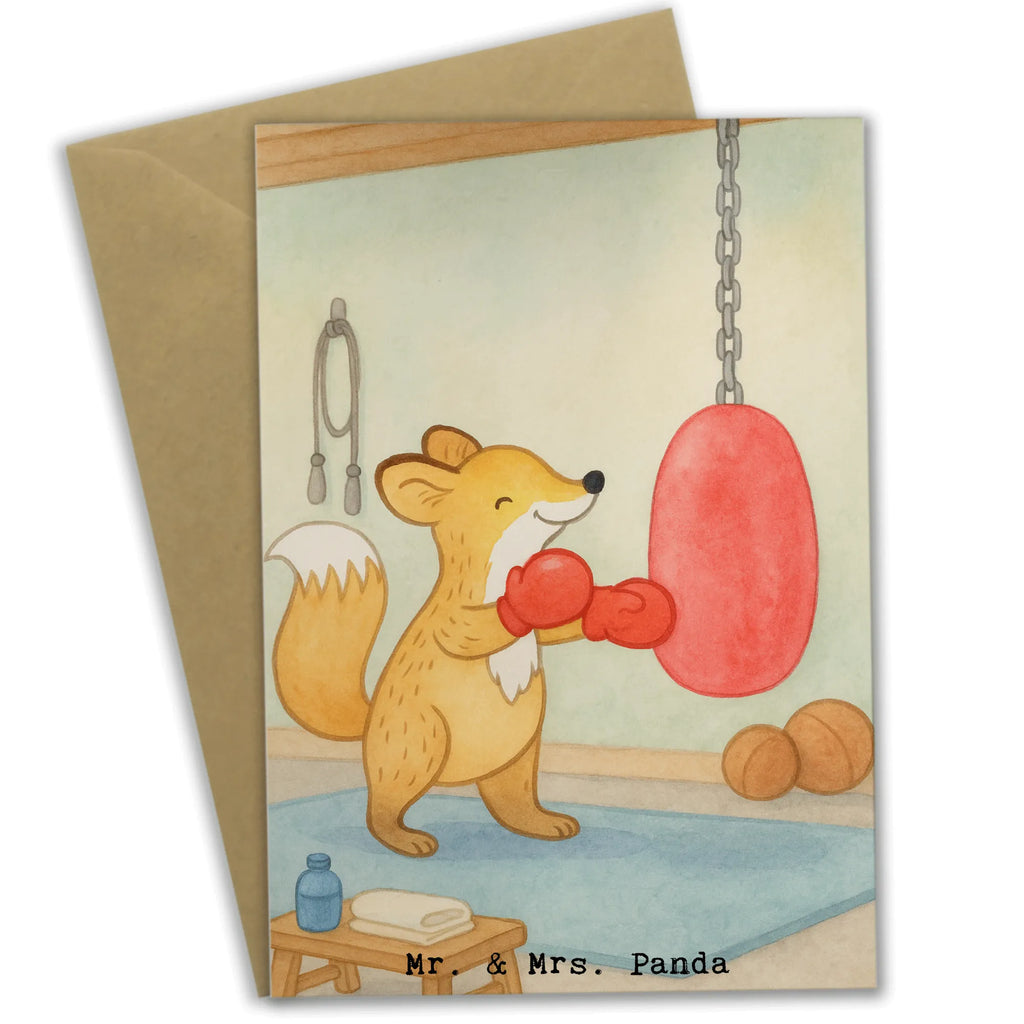 Grußkarte Fuchs Boxen Design Geburtstagskarte, Einladungskarte, Karte, Hochzeitskarte, Ansichtskarten, Glückwunschkarte, Klappkarte, Grußkarte, Geschenk, Sport, Sportart, Hobby, Schenken, Danke, Dankeschön, Auszeichnung, Gewinn, Sportler, Boxtraining, Boxkampf, Boxen