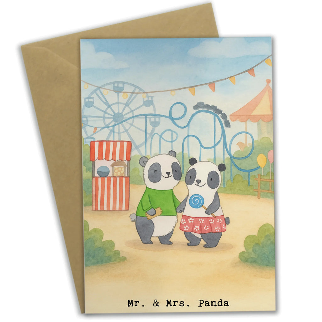Grußkarte Pandas Freizeitpark besuchen Design Glückwunschkarte, Hochzeitskarte, Ansichtskarten, Grußkarte, Einladungskarte, Karte, Geburtstagskarte, Klappkarte, Geschenk, Sport, Sportart, Hobby, Schenken, Danke, Dankeschön, Auszeichnung, Gewinn, Sportler, Achterbahn fahren, Freizeitpark besuchen