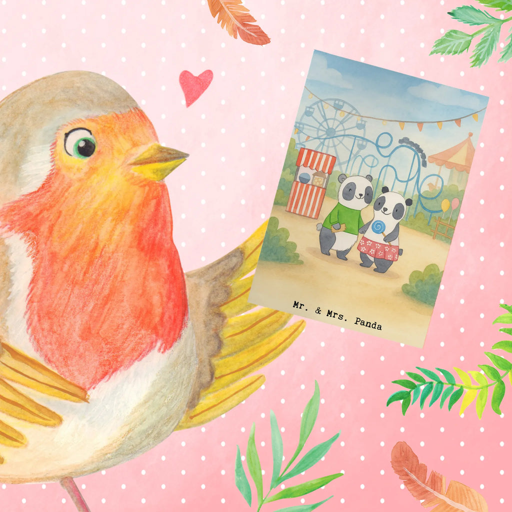 Grußkarte Pandas Freizeitpark besuchen Design Glückwunschkarte, Hochzeitskarte, Ansichtskarten, Grußkarte, Einladungskarte, Karte, Geburtstagskarte, Klappkarte, Geschenk, Sport, Sportart, Hobby, Schenken, Danke, Dankeschön, Auszeichnung, Gewinn, Sportler, Achterbahn fahren, Freizeitpark besuchen