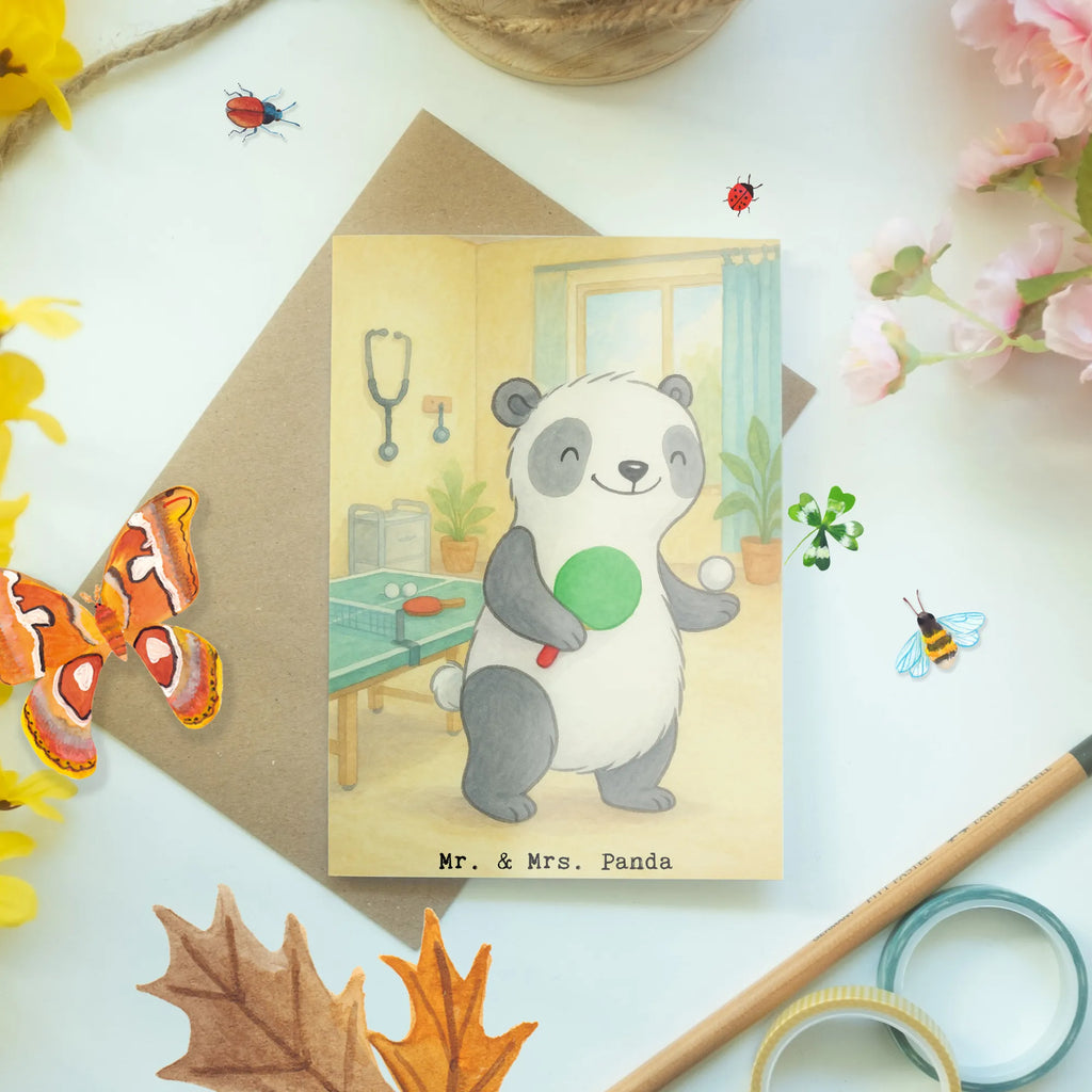 Grußkarte Panda Tischtennis Design Geburtstagskarte, Ansichtskarten, Glückwunschkarte, Hochzeitskarte, Grußkarte, Karte, Einladungskarte, Klappkarte, Geschenk, Sport, Sportart, Hobby, Schenken, Danke, Dankeschön, Auszeichnung, Gewinn, Sportler, Tischtennis Verein, Ballsport, Tischtennis Bund, Tischtennis