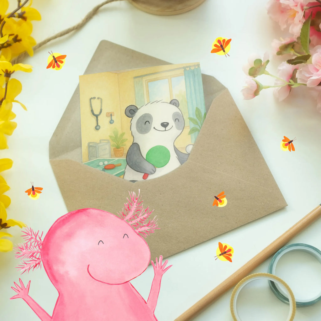 Grußkarte Panda Tischtennis Design Geburtstagskarte, Ansichtskarten, Glückwunschkarte, Hochzeitskarte, Grußkarte, Karte, Einladungskarte, Klappkarte, Geschenk, Sport, Sportart, Hobby, Schenken, Danke, Dankeschön, Auszeichnung, Gewinn, Sportler, Tischtennis Verein, Ballsport, Tischtennis Bund, Tischtennis