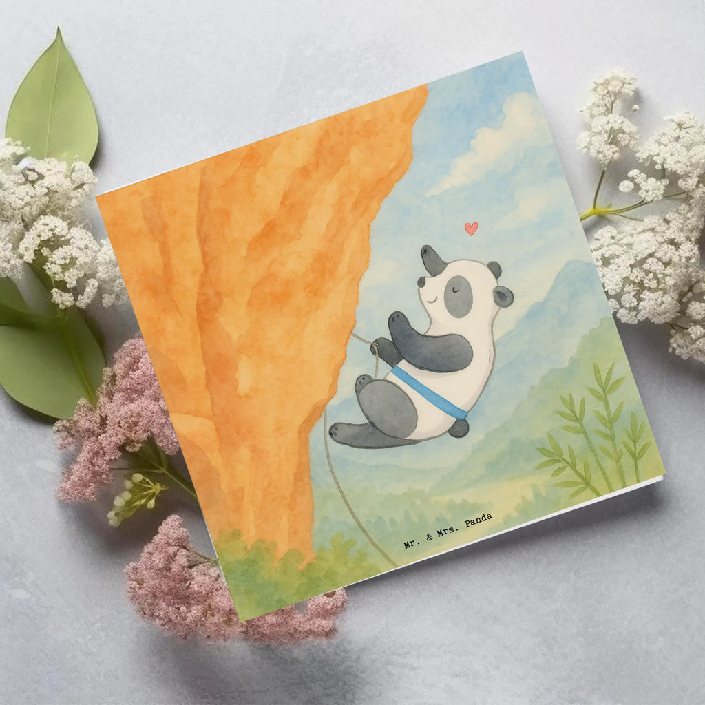 Deluxe Karte Panda Klettern Design Geburtstagskarte, Karte, Einladungskarte, Hochwertige Klappkarte, Hochwertige Grußkarte, Klappkarte, Glückwunschkarte, Hochzeitskarte, Grußkarte, Geschenk, Sport, Sportart, Hobby, Schenken, Danke, Dankeschön, Auszeichnung, Gewinn, Sportler, Klettersport, Kletterhalle, Bouldern, Klettern