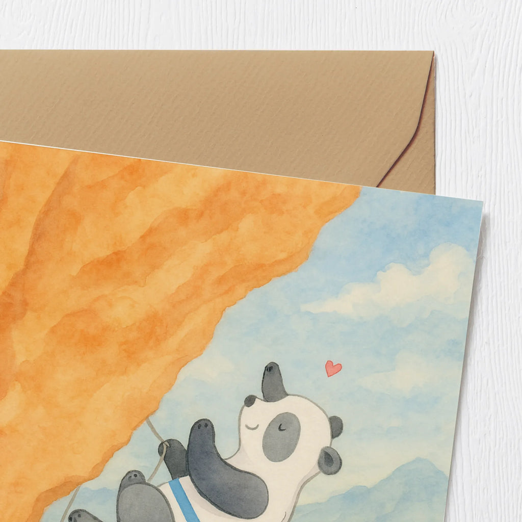 Deluxe Karte Panda Klettern Design Geburtstagskarte, Karte, Einladungskarte, Hochwertige Klappkarte, Hochwertige Grußkarte, Klappkarte, Glückwunschkarte, Hochzeitskarte, Grußkarte, Geschenk, Sport, Sportart, Hobby, Schenken, Danke, Dankeschön, Auszeichnung, Gewinn, Sportler, Klettersport, Kletterhalle, Bouldern, Klettern