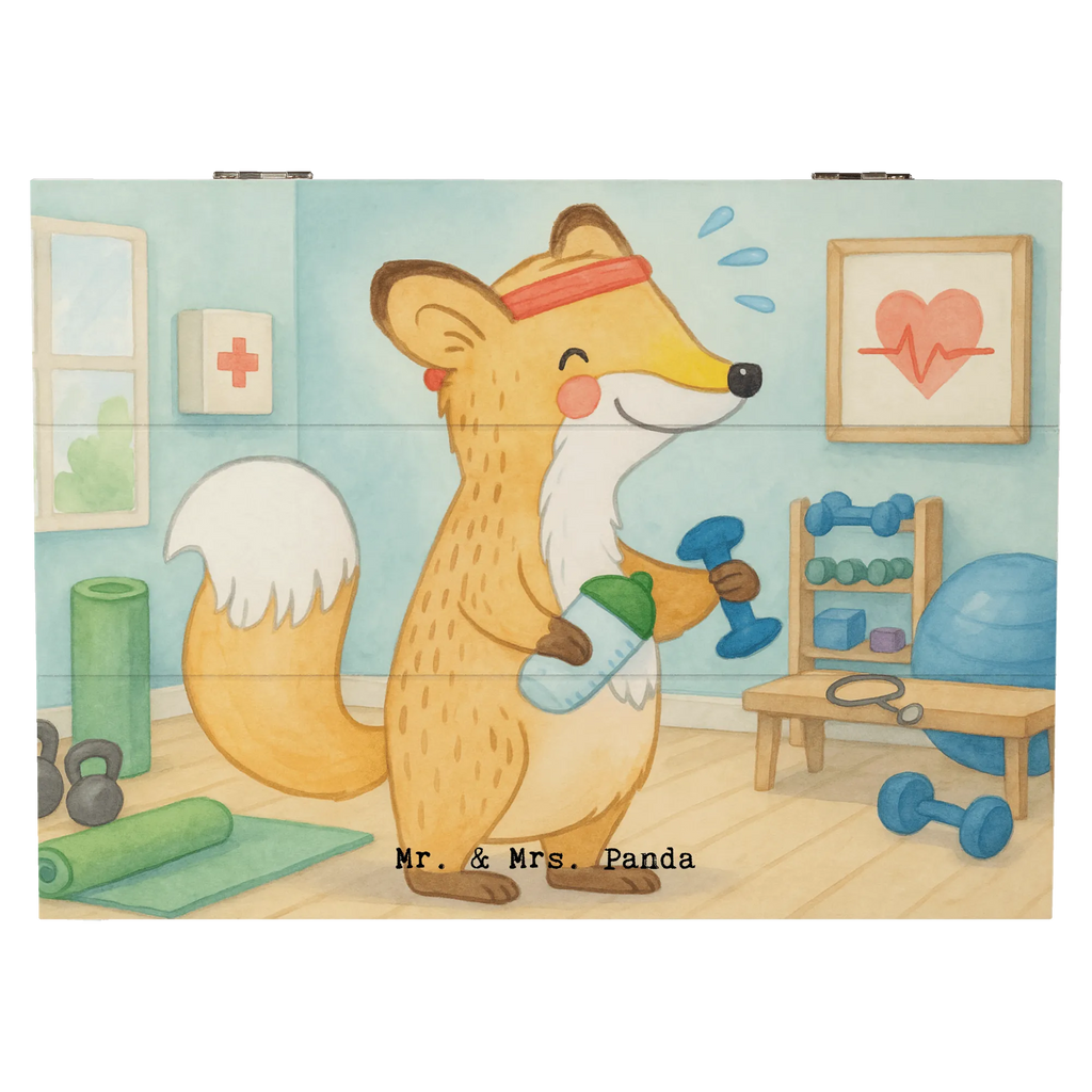 Holzkiste Fuchs Fitness Design Kiste, Erinnerungsbox, Dekokiste, Schatzkiste, Truhe, Aufbewahrungsbox, Geschenkdose, Geschenkbox, Schatulle, Erinnerungskiste, Holzkiste, XXL, Geschenk, Sport, Sportart, Hobby, Schenken, Danke, Dankeschön, Auszeichnung, Gewinn, Sportler, Fitnessstudio, Sportclub, Kraftsport, Fitness, Sport treiben