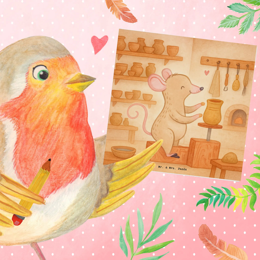 Deluxe Karte Maus Töpfern Design Glückwunschkarte, Einladungskarte, Karte, Hochwertige Klappkarte, Hochwertige Grußkarte, Geburtstagskarte, Klappkarte, Grußkarte, Hochzeitskarte, Geschenk, Sport, Sportart, Hobby, Schenken, Danke, Dankeschön, Auszeichnung, Gewinn, Sportler, Töpferkurs, Töpfern, Töpferei