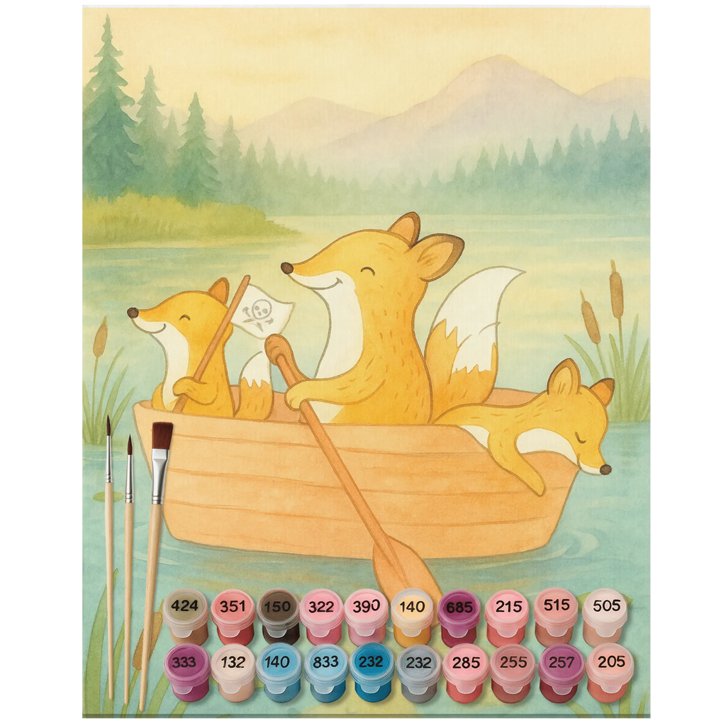 Malen nach Zahlen Fuchs Kanufahren Design Kunstwerk, Künstler, Bastelidee, Malen, Kreativität, Ausmalbild, DIY, Baseln, Malen nach Zahlen, Geschenk, Sport, Sportart, Hobby, Schenken, Danke, Dankeschön, Auszeichnung, Gewinn, Sportler, Paddeltour, Kanu Schule, Kanuverleih, Kanutour, Kanu fahren