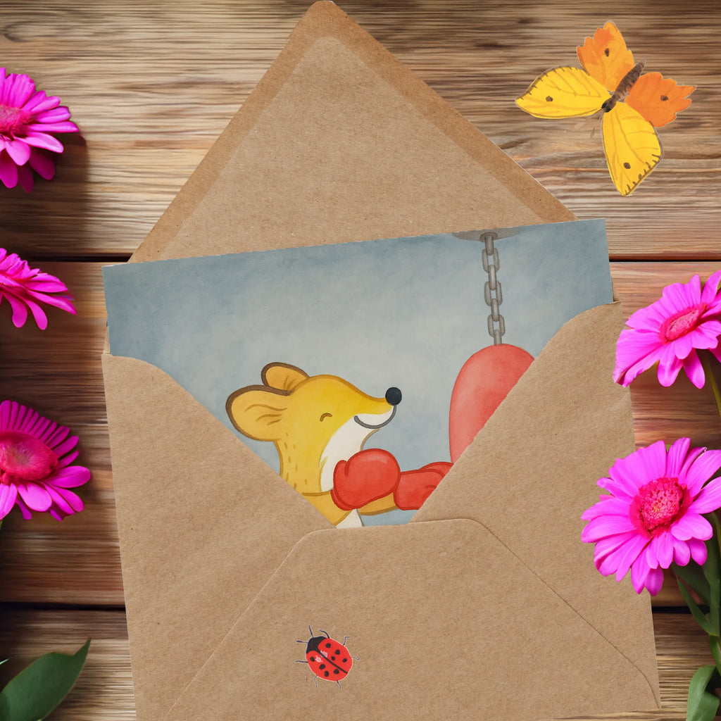 Deluxe Karte Fuchs Boxen Design Karte, Hochwertige Grußkarte, Einladungskarte, Grußkarte, Klappkarte, Glückwunschkarte, Geburtstagskarte, Hochzeitskarte, Hochwertige Klappkarte, Geschenk, Sport, Sportart, Hobby, Schenken, Danke, Dankeschön, Auszeichnung, Gewinn, Sportler, Boxen, Boxtraining, Boxkampf