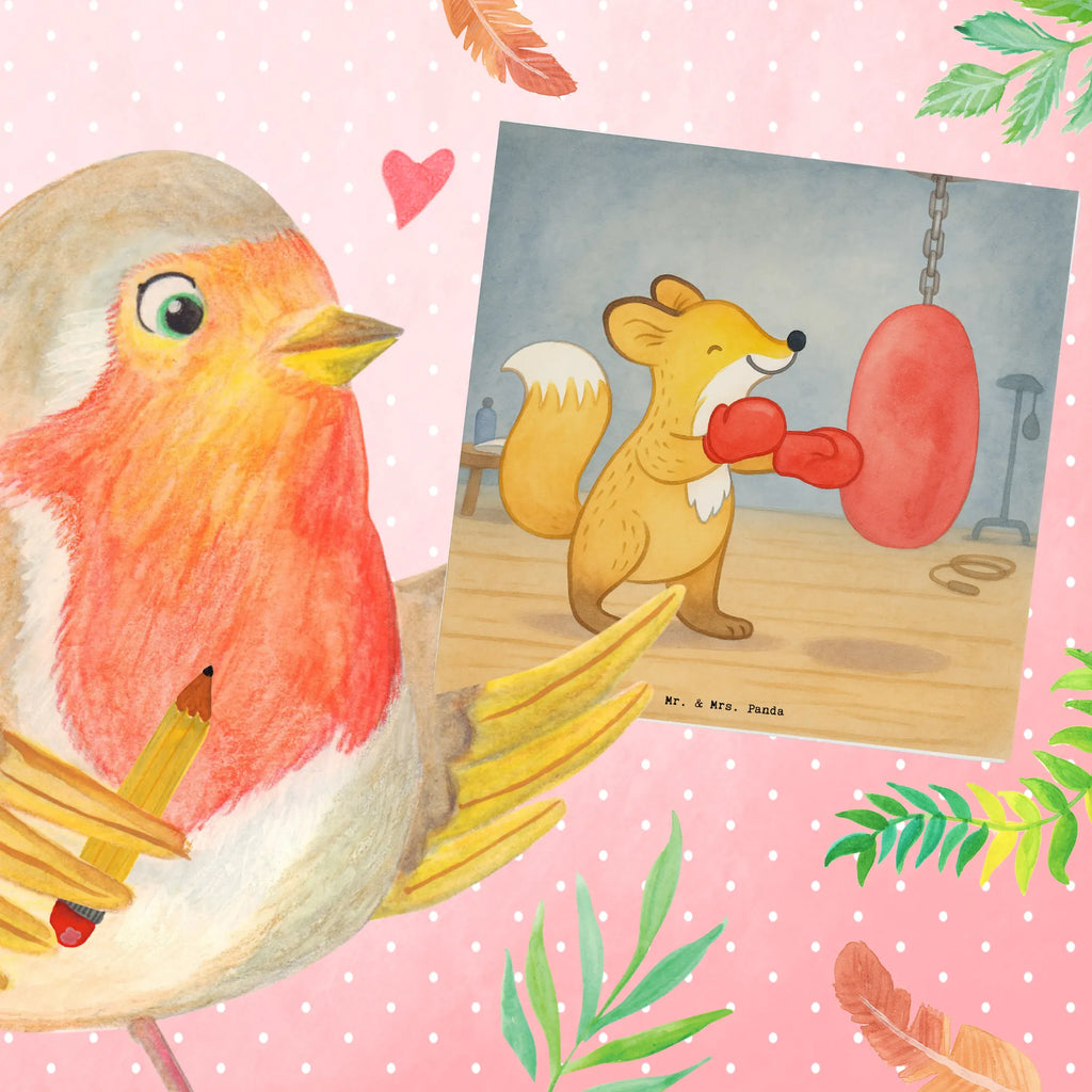 Deluxe Karte Fuchs Boxen Design Karte, Hochwertige Grußkarte, Einladungskarte, Grußkarte, Klappkarte, Glückwunschkarte, Geburtstagskarte, Hochzeitskarte, Hochwertige Klappkarte, Geschenk, Sport, Sportart, Hobby, Schenken, Danke, Dankeschön, Auszeichnung, Gewinn, Sportler, Boxen, Boxtraining, Boxkampf