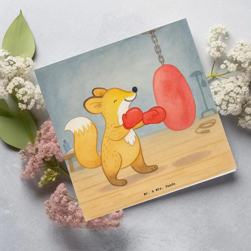 Deluxe Karte Fuchs Boxen Design Karte, Hochwertige Grußkarte, Einladungskarte, Grußkarte, Klappkarte, Glückwunschkarte, Geburtstagskarte, Hochzeitskarte, Hochwertige Klappkarte, Geschenk, Sport, Sportart, Hobby, Schenken, Danke, Dankeschön, Auszeichnung, Gewinn, Sportler, Boxen, Boxtraining, Boxkampf