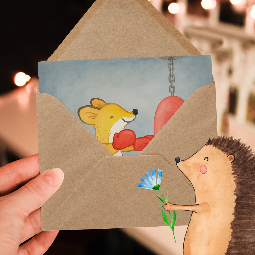 Deluxe Karte Fuchs Boxen Design Karte, Hochwertige Grußkarte, Einladungskarte, Grußkarte, Klappkarte, Glückwunschkarte, Geburtstagskarte, Hochzeitskarte, Hochwertige Klappkarte, Geschenk, Sport, Sportart, Hobby, Schenken, Danke, Dankeschön, Auszeichnung, Gewinn, Sportler, Boxen, Boxtraining, Boxkampf