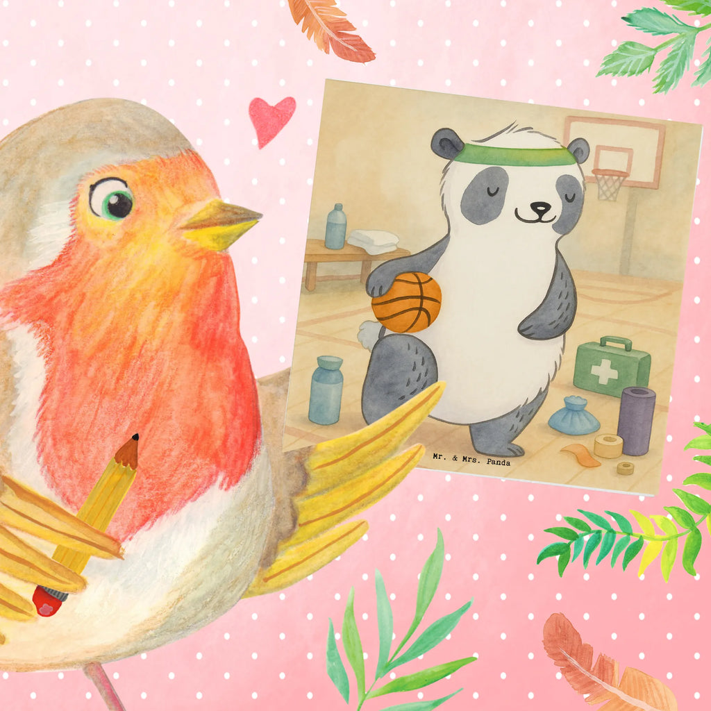 Deluxe Karte Panda Basketball Design Klappkarte, Grußkarte, Hochwertige Klappkarte, Karte, Hochzeitskarte, Hochwertige Grußkarte, Glückwunschkarte, Einladungskarte, Geburtstagskarte, Geschenk, Sport, Sportart, Hobby, Schenken, Danke, Dankeschön, Auszeichnung, Gewinn, Sportler, Basketball, Basketballplatz, Basketball Verein, Basketball Verband