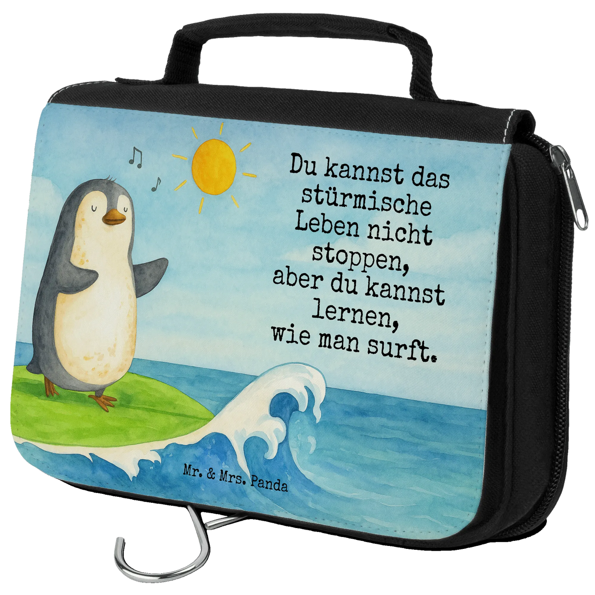 Kulturbeutel Pinguin Surfer Design badtasche, Make-Up Tasche, Reisebeutel, Schminktasche, Waschbeutel, Kosmetikbeutel, Kosmetiktasche, kulturtäschchen, hygienetasche, hygienebeutel, kosmetiktäschchen, beauty case, Reise-Kulturtasche, duschbeutel, Kulturbeutel, Toilettentasche, Kulturtasche, beautycase, Necessaire, Schminkbeutel, Waschtasche, Pinguin, Wellen Reiten, Surfer, Wellen, Urlaub, Surfen, Hawaii, Portugal, Pinguine