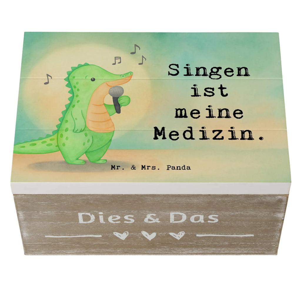 Holzkiste Krokodil Singen Design Kiste, Erinnerungsbox, XXL, Schatulle, Aufbewahrungsbox, Erinnerungskiste, Geschenkdose, Geschenkbox, Dekokiste, Holzkiste, Truhe, Schatzkiste, Geschenk, Sport, Sportart, Hobby, Schenken, Danke, Dankeschön, Auszeichnung, Gewinn, Sportler, Live Auftritt, Gesang, Hobbysänger, Band, Singen