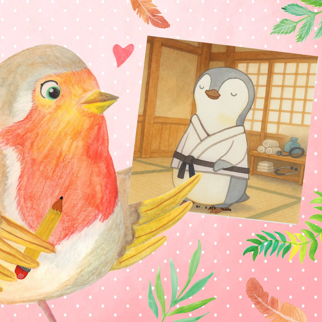 Deluxe Karte Pinguin Karate Design Glückwunschkarte, Hochwertige Klappkarte, Hochwertige Grußkarte, Hochzeitskarte, Karte, Geburtstagskarte, Grußkarte, Klappkarte, Einladungskarte, Geschenk, Sport, Sportart, Hobby, Schenken, Danke, Dankeschön, Auszeichnung, Gewinn, Sportler, Karate Verein, Selbstverteidigung, Kampfkunst, Karate, Kampfsportart