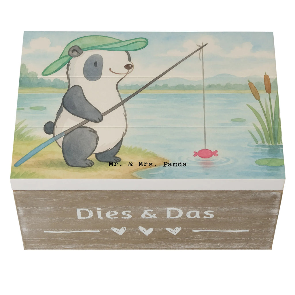 Holzkiste Panda Angeln Design XXL, Dekokiste, Schatzkiste, Schatulle, Geschenkbox, Erinnerungskiste, Aufbewahrungsbox, Truhe, Kiste, Holzkiste, Erinnerungsbox, Geschenkdose, Geschenk, Sport, Sportart, Hobby, Schenken, Danke, Dankeschön, Auszeichnung, Gewinn, Sportler, Angelsport, angeln gehen, Angler, angeln, Angelverein, Hobbyangler