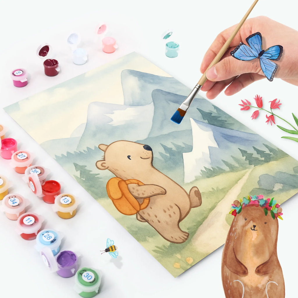 Paint by Numbers bear Rockclimbing Design Gift, sport, hobby, giving, thank you, award, profit, athlete, trekking, mountain sports, alpinism, hiking, Mountaineering, alpine hiking