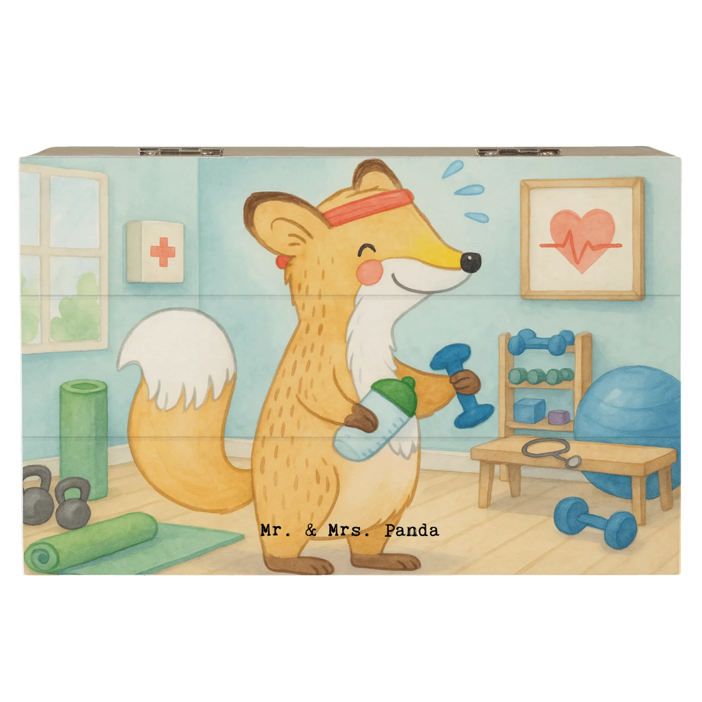 Holzkiste Fuchs Fitness Design Kiste, Erinnerungsbox, Dekokiste, Schatzkiste, Truhe, Aufbewahrungsbox, Geschenkdose, Geschenkbox, Schatulle, Erinnerungskiste, Holzkiste, XXL, Geschenk, Sport, Sportart, Hobby, Schenken, Danke, Dankeschön, Auszeichnung, Gewinn, Sportler, Fitnessstudio, Sportclub, Kraftsport, Fitness, Sport treiben