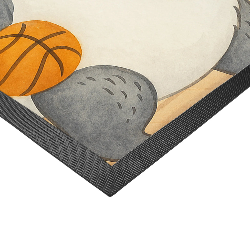 Personalisierte Fußmatte Panda Basketball Design Personalisiert, Türvorleger personalisiert, Personalisierte Fußmatte, Fußmatte mit Namen, Bedrucken, Türvorleger mit Namen, Fußmatte bedrucken, Namensfussmatte, Haustürmatte personalisiert, Personalisieruung, Wunschnamen, Geschenk, Sport, Sportart, Hobby, Schenken, Danke, Dankeschön, Auszeichnung, Gewinn, Sportler, Basketball Verband, Basketball Verein, Basketball, Basketballplatz