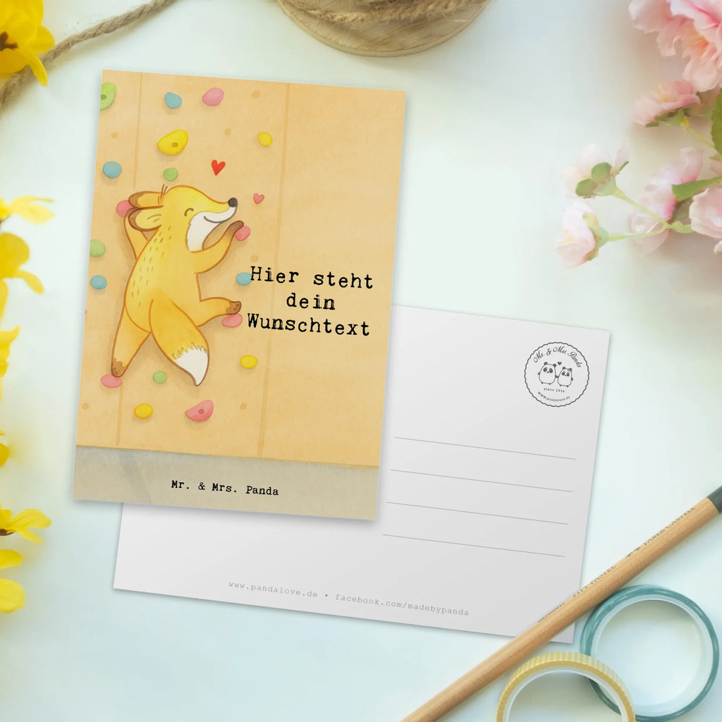 Personalisierte Postkarte Fuchs Bouldern Design Postkarte mit Wunschtext, Ansichtskarte mit Wunschtext, Ansichtskarte mit Namen, Postkarte bedrucken, Einladung mit Namen, Grußkarte mit Wunschtext, Geschenkkarte mit Wunschtext, Karte mit Namen, Postkarte mit Namen, Postkarte personalisierbar, Einladung mit Wunschtext, Grußkarte mit Namen, Geschenkkarte mit Namen, Karte mit Wunschtext, Geschenk, Sport, Sportart, Hobby, Schenken, Danke, Dankeschön, Auszeichnung, Gewinn, Sportler, Kletterhalle, bouldern, Klettern, Boulderhalle