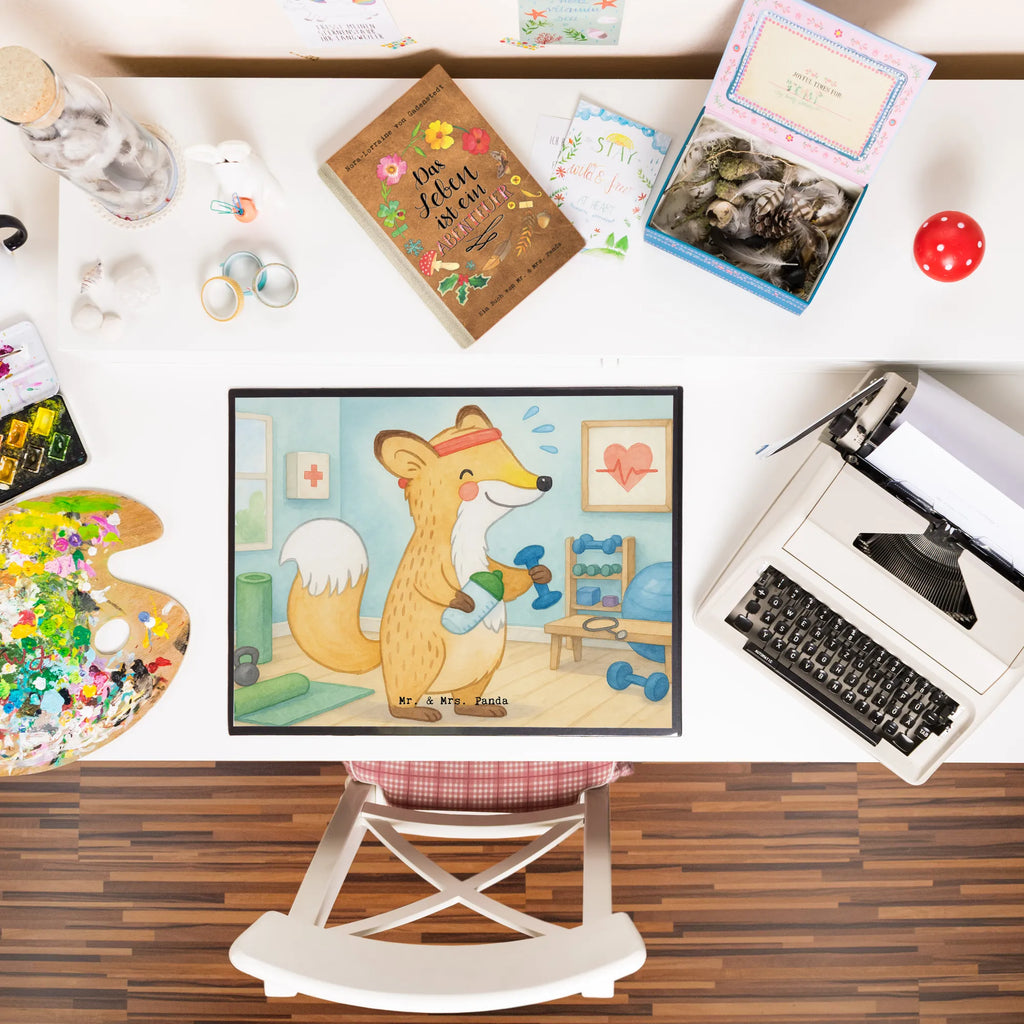 Schreibtischunterlage Fuchs Fitness Design Büroartikel, Schreibtisch Unterlagen, Schreibunterlage, Schreibtischunterlage Groß, Schreibtischauflage, Bürobedarf, Schreibwaren, Geschenk, Sport, Sportart, Hobby, Schenken, Danke, Dankeschön, Auszeichnung, Gewinn, Sportler, Sportclub, Fitness, Kraftsport, Sport treiben, Fitnessstudio