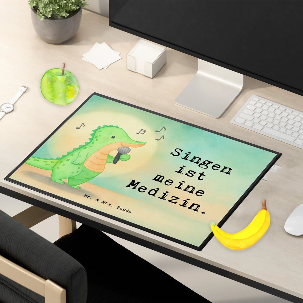 Schreibtischunterlage Krokodil Singen Design Schreibtischunterlage Groß, Schreibtisch Unterlagen, Büroartikel, Schreibwaren, Bürobedarf, Schreibtischauflage, Schreibunterlage, Geschenk, Sport, Sportart, Hobby, Schenken, Danke, Dankeschön, Auszeichnung, Gewinn, Sportler, Hobbysänger, Live Auftritt, Gesang, Band, Singen