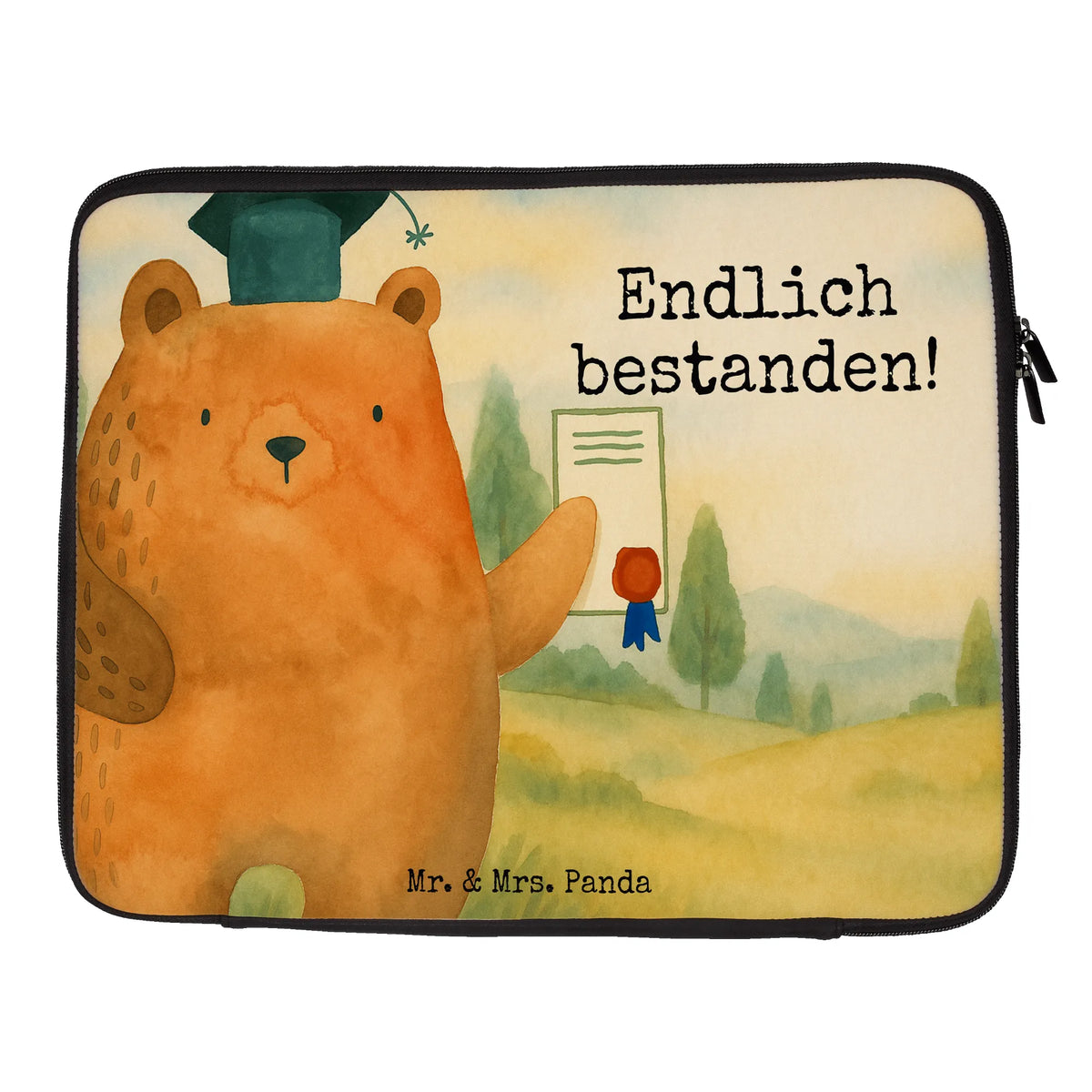 Laptop Bag bear Test Design teddy bear, cuddly toy, diploma, examinations, certificate, examination passed, degree