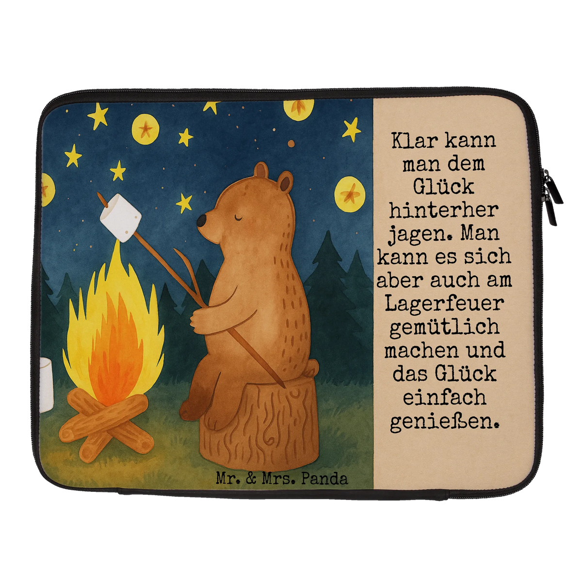 Laptop Bag Bear & Ladybird campfire Design cuddly toy, teddy bear, Campfire