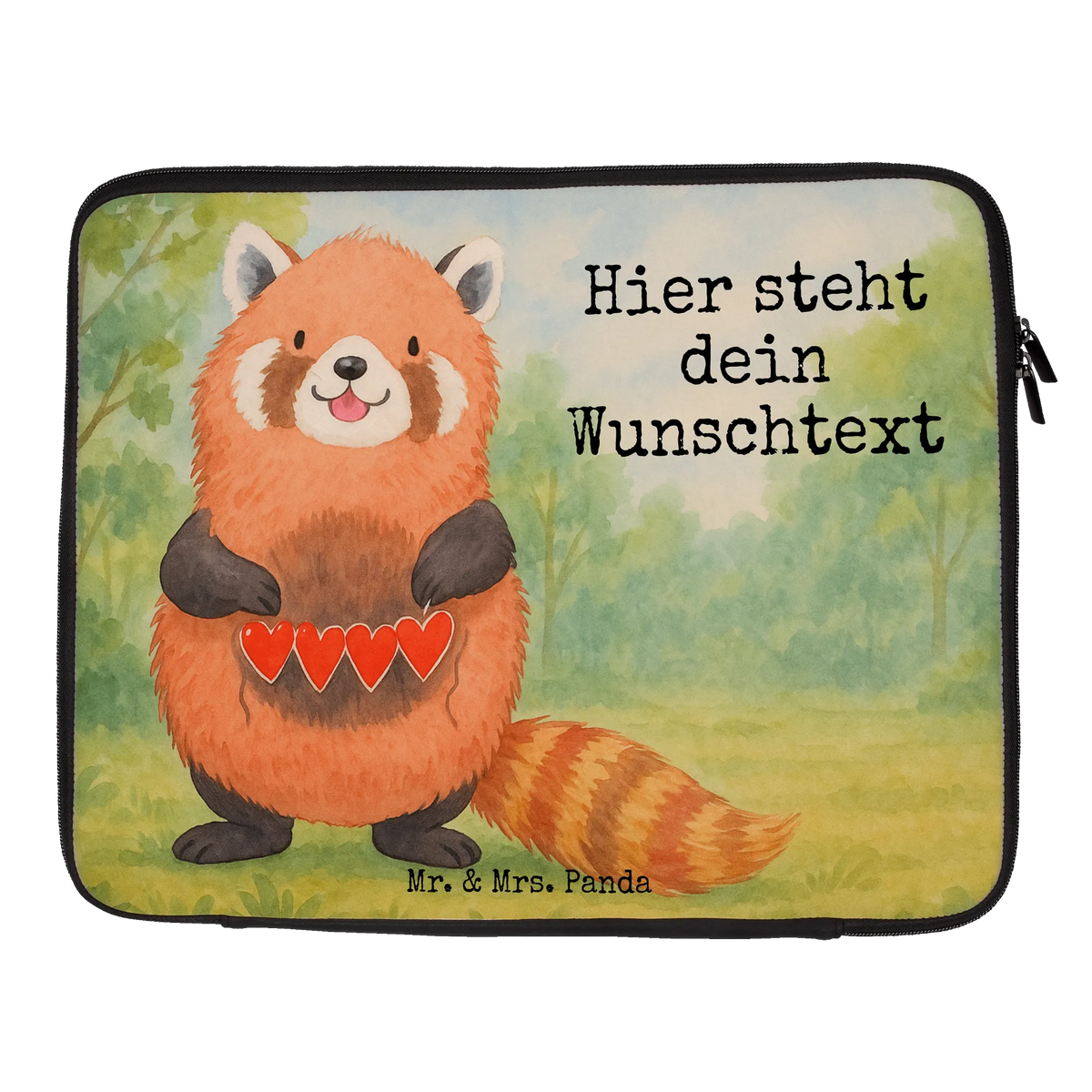 Personalized Notebook Bag red panda Design card, gifts, gift ideas, small animals, cute, cute animal motives, hand drawn, funny sayings, good mood, special gifts, animal lover, heart, red, favourite person, darling