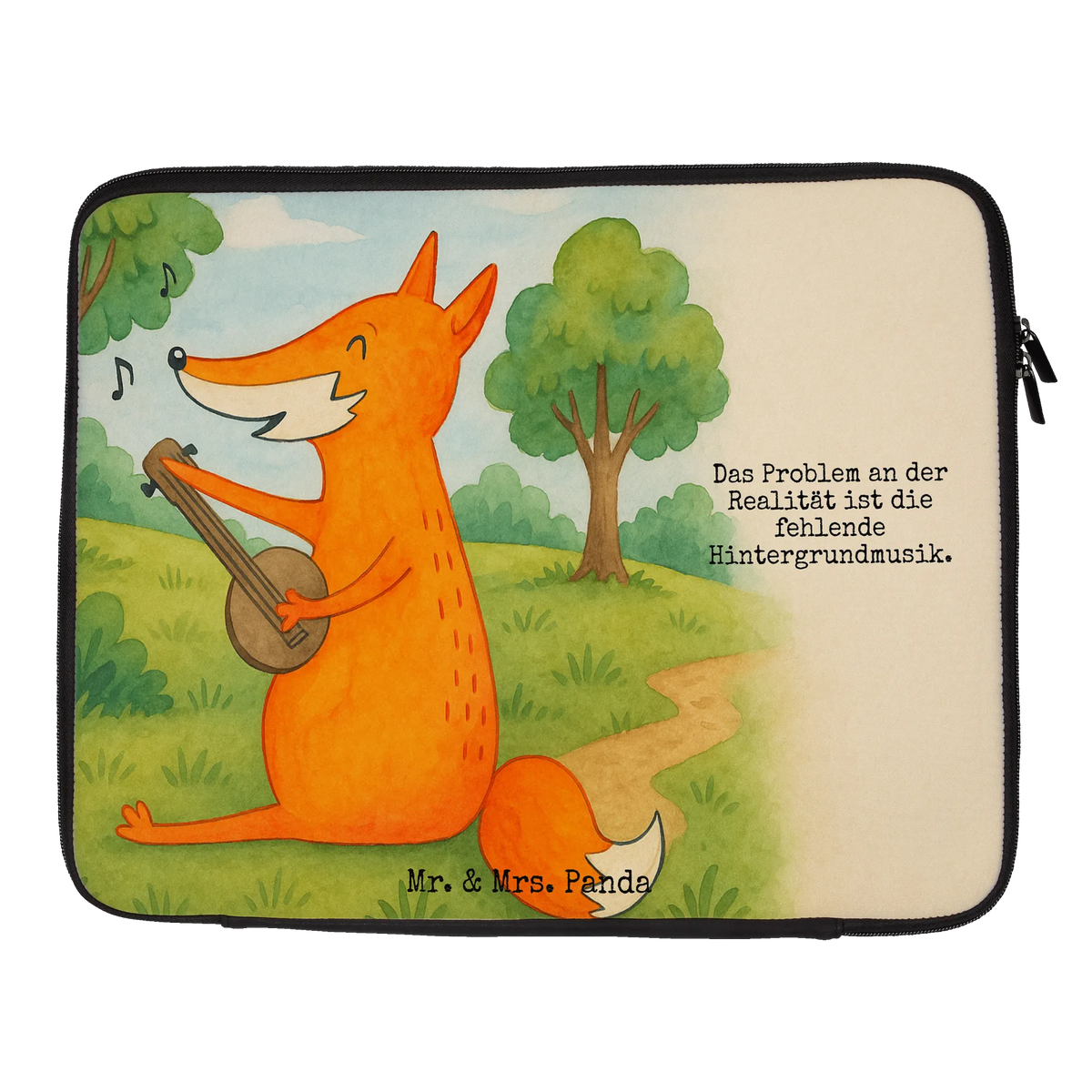 Laptop Bag Fox guitar Design clever as a fox, forest wildlife, foxes, animal lover, guitar, gift musician, singer, music saying, musician