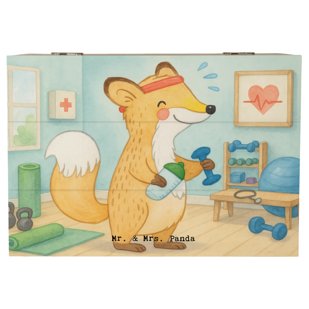 Holzkiste Fuchs Fitness Design Kiste, Erinnerungsbox, Dekokiste, Schatzkiste, Truhe, Aufbewahrungsbox, Geschenkdose, Geschenkbox, Schatulle, Erinnerungskiste, Holzkiste, XXL, Geschenk, Sport, Sportart, Hobby, Schenken, Danke, Dankeschön, Auszeichnung, Gewinn, Sportler, Fitnessstudio, Sportclub, Kraftsport, Fitness, Sport treiben