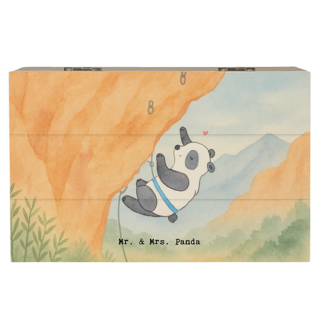 Holzkiste Panda Klettern Design Schatulle, Schatzkiste, Erinnerungsbox, Dekokiste, Aufbewahrungsbox, Kiste, Geschenkbox, Holzkiste, Geschenkdose, Truhe, Erinnerungskiste, XXL, Geschenk, Sport, Sportart, Hobby, Schenken, Danke, Dankeschön, Auszeichnung, Gewinn, Sportler, Klettersport, Klettern, Kletterhalle, Bouldern