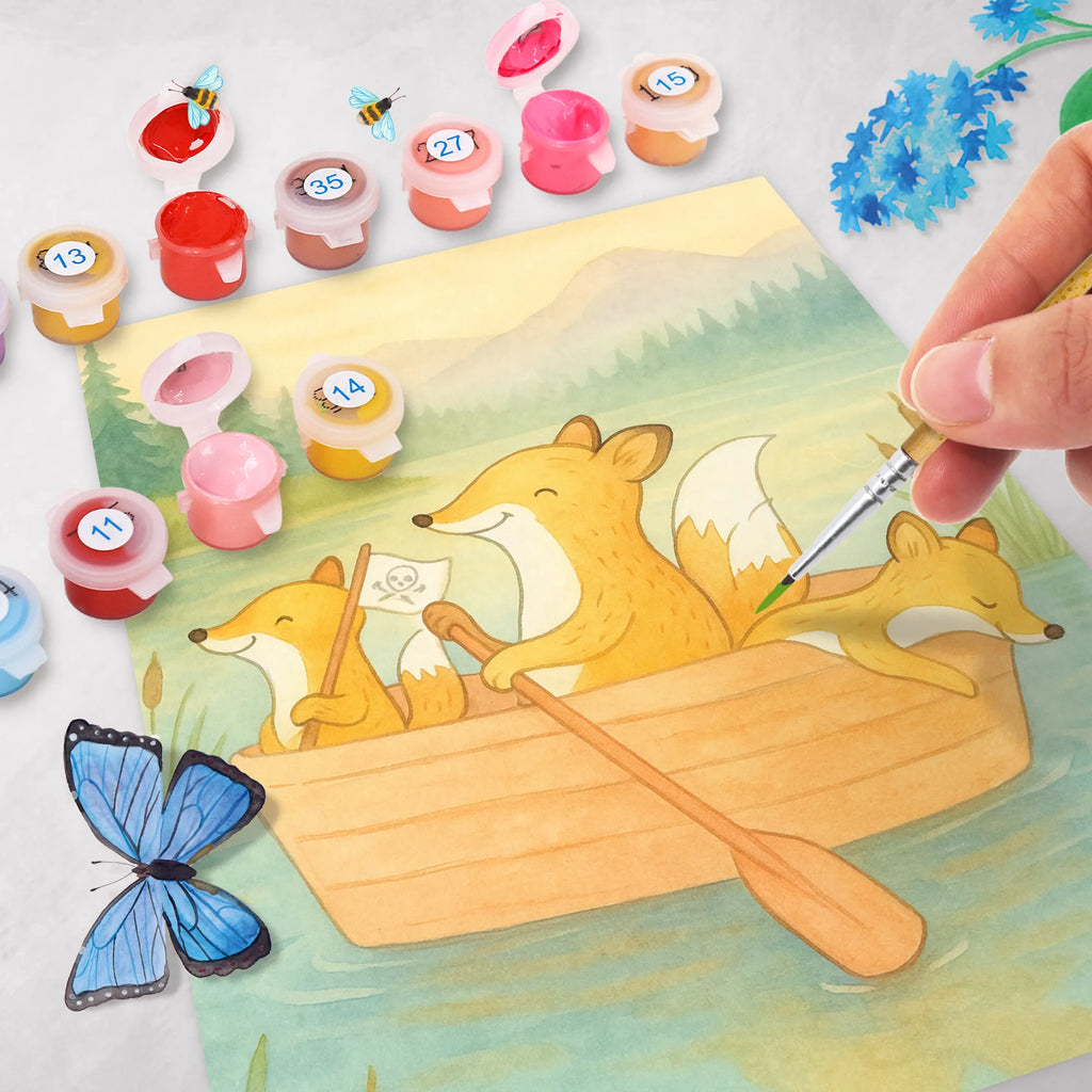 Malen nach Zahlen Fuchs Kanufahren Design Kunstwerk, Künstler, Bastelidee, Malen, Kreativität, Ausmalbild, DIY, Baseln, Malen nach Zahlen, Geschenk, Sport, Sportart, Hobby, Schenken, Danke, Dankeschön, Auszeichnung, Gewinn, Sportler, Paddeltour, Kanu Schule, Kanuverleih, Kanutour, Kanu fahren