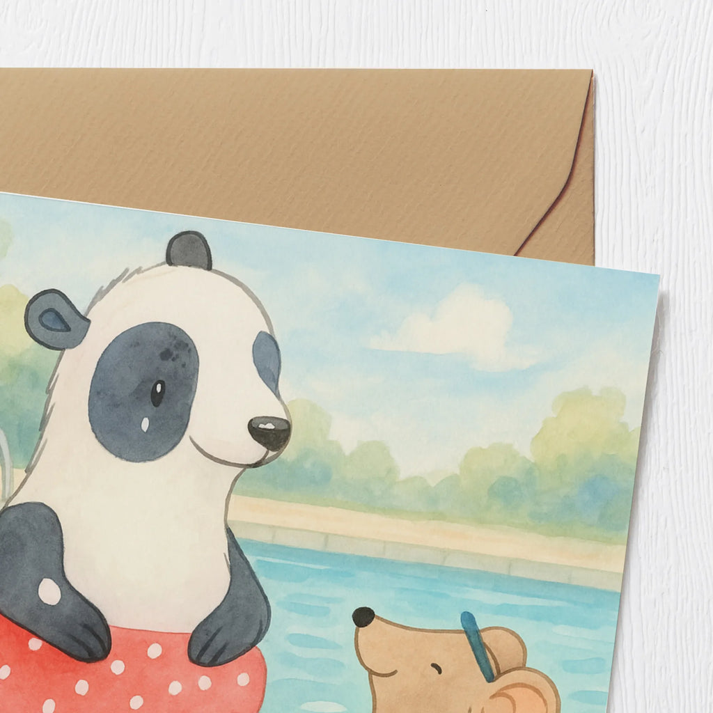 Deluxe Karte Otter Schwimmen Design Klappkarte, Hochwertige Klappkarte, Geburtstagskarte, Karte, Grußkarte, Einladungskarte, Hochzeitskarte, Hochwertige Grußkarte, Glückwunschkarte, Geschenk, Sport, Sportart, Hobby, Schenken, Danke, Dankeschön, Auszeichnung, Gewinn, Sportler, Schwimmen, Wassersport, Schwimmkurs