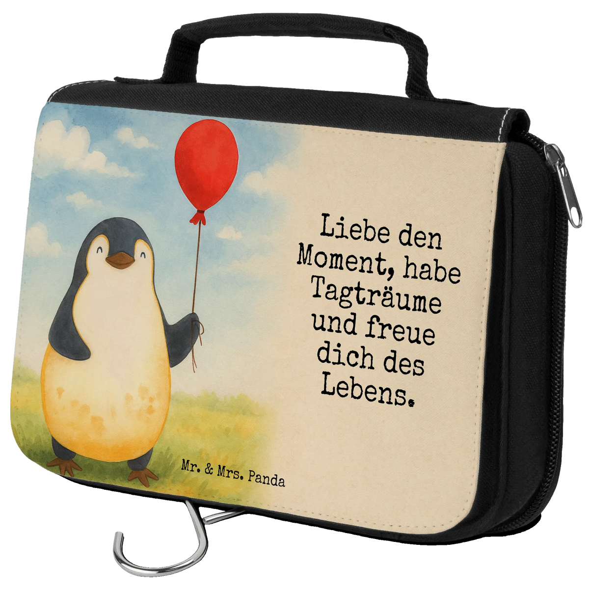 Kosmetyczka pingwin balon Design Schminktasche, hygienetasche, kosmetiktäschchen, Kosmetiktasche, Kulturtasche, Kosmetikbeutel, Waschtasche, Waschbeutel, kulturtäschchen, badtasche, Reise-Kulturtasche, Reisebeutel, Toilettentasche, beauty case, Kulturbeutel, beautycase, Make-Up Tasche, Schminkbeutel, hygienebeutel, duschbeutel, Necessaire, Pinguin, Tagträume, Liebe, Glück, Lebenslust, Pinguine, Beste Freundin, Luftballon, Motivation, Geschenk Freundin, Neues Leben, Geschenkidee, Neustart