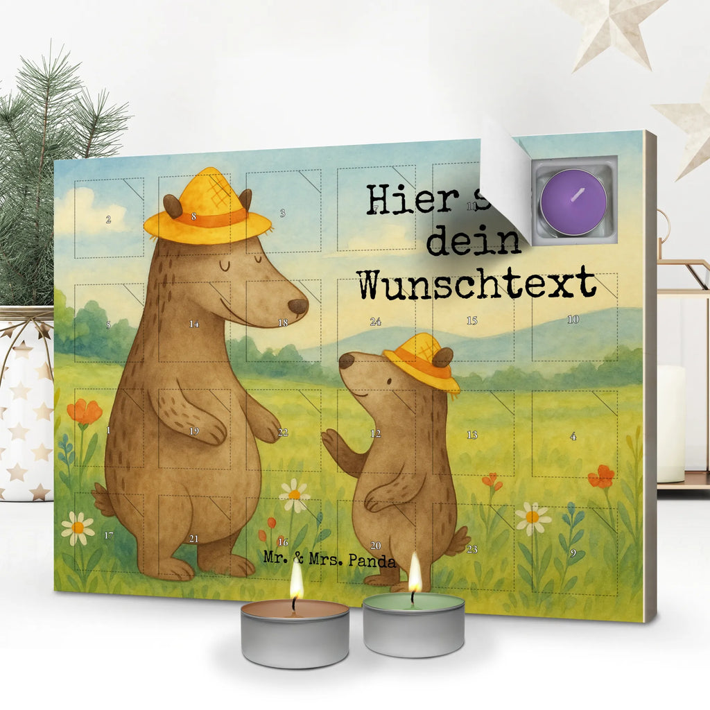 Personalisierter Duftkerzen Adventskalender Bären mit Hut Design Personalisierter Duftkerzen Adventskalender, Muttertag, Vatertag, Mama, Papa, Oma, Opa, Familie, Schwester, Bruder, Daddy, Lieblingsmensch, Bär, Vorbild, Kinder, Söhne, Dad, Paps, Bären, Vater-Sohn, Vater, Family, Papi, Kind, Sohn