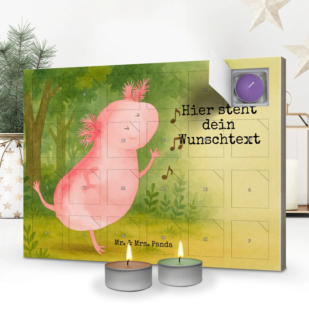Personalisierter Duftkerzen Adventskalender Axolotl Tanzen Design Personalisierter Duftkerzen Adventskalender, Axolotl, Molch, Dachschaden, Lurch, Beste Freundin, Sterne, Schwanzlurch, Axolot, Lurche, Freundin, Verrückt