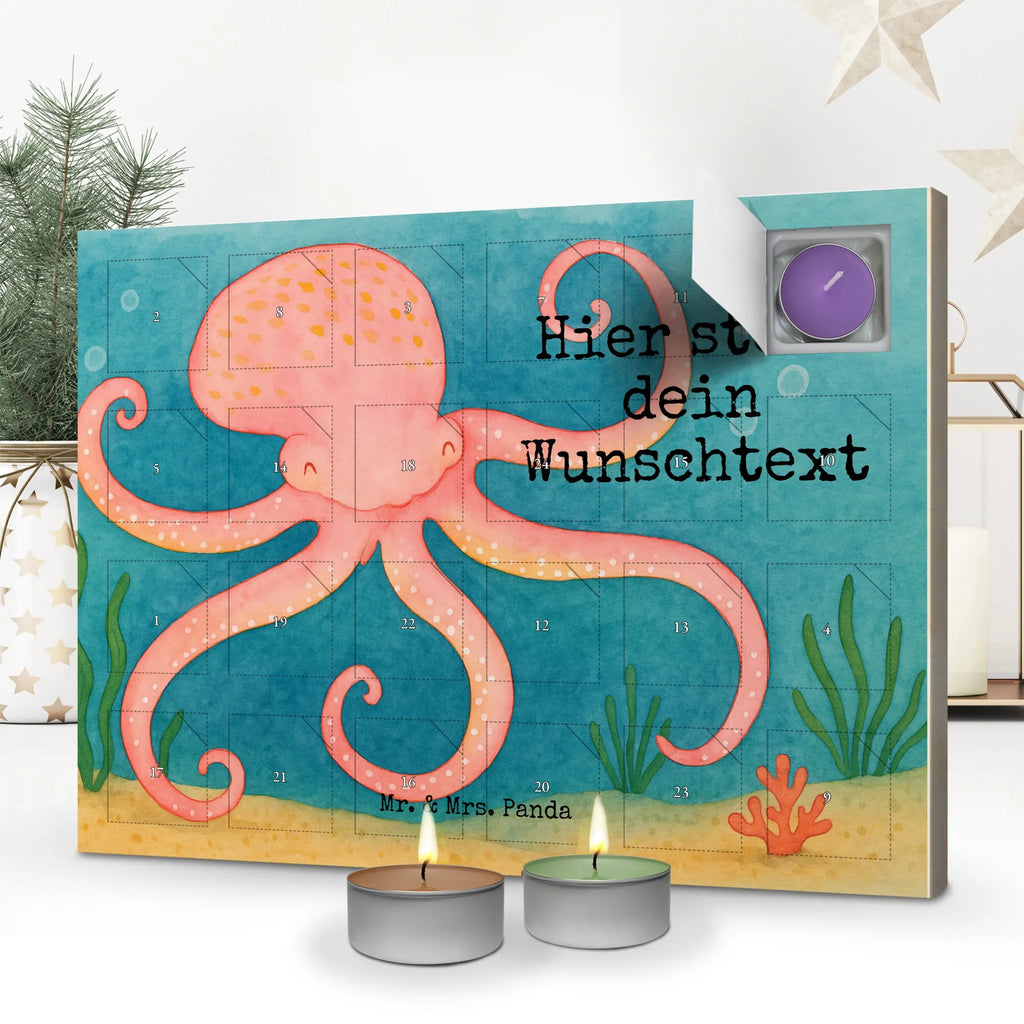 Personalisierter Duftkerzen Adventskalender Tintenfisch Design Personalisierter Duftkerzen Adventskalender, Lustige Sprüche, Tiere, Tiermotive, Gute Laune, Meer, Meerestier, Wasser, Krake, Arme, Ozean, Tintenfisch
