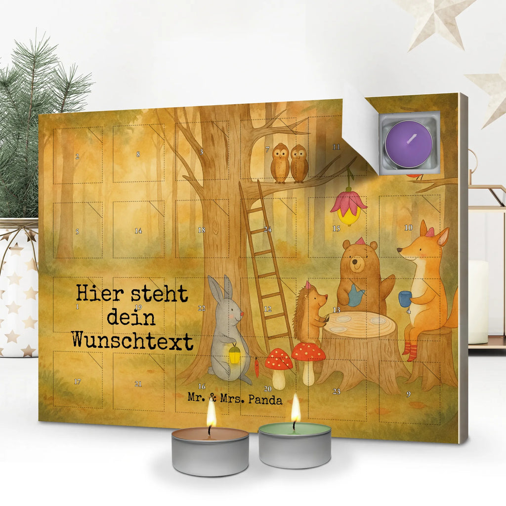 Personalisierter Duftkerzen Adventskalender Waldtiere Picknick Design Personalisierter Duftkerzen Adventskalender, Lustige Sprüche, Tiere, Tiermotive, Gute Laune, Picknick, Hase, Igel, Fuchs, Wald, Waldtiere, Maus, Eichhörnchen