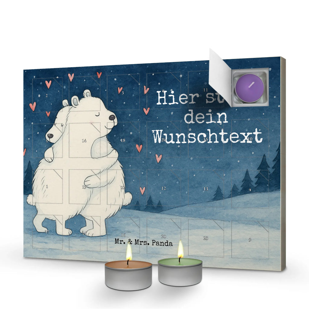 Personalisierter Duftkerzen Adventskalender Eisbär Umarmen Design Personalisierter Duftkerzen Adventskalender, Lustige Sprüche, Tiere, Tiermotive, Gute Laune